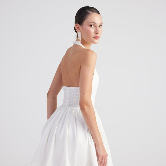 Teresa White Pleated Skirt Mini Dress-4