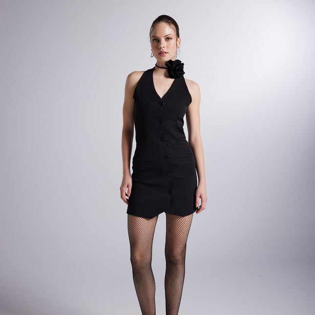 Becca Black Rose Accessorized Mini Dress-2
