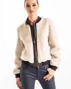 Beige / S / Genuine Sheepskin Mouton Fur