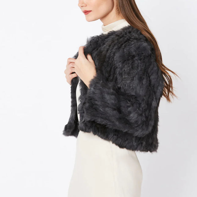 Grey Coney Fur Jacket-1
