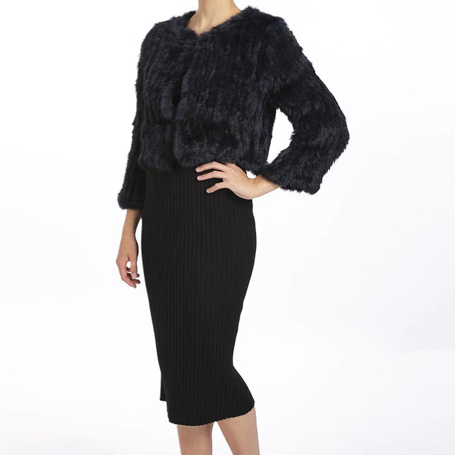 Blue Coney Fur Jacket-1