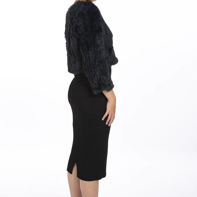 Blue Coney Fur Jacket-2