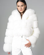 White / XS / Genuine Fox and Raccoon Fur