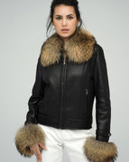 Black / XS / Sheepskin and Racoon