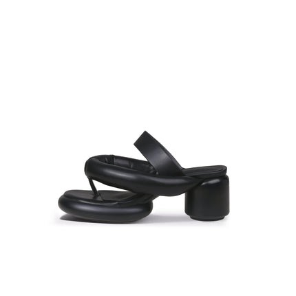 Abstract Padded Strap Block Heels-0