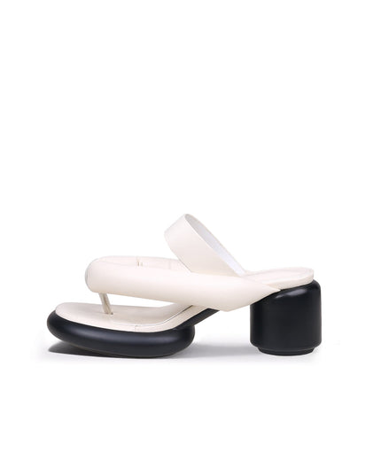 Abstract Padded Strap Block Heels-5