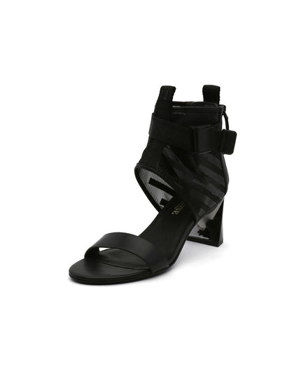 Open Toe Sandals with Wide Mesh Ankle Straps-1