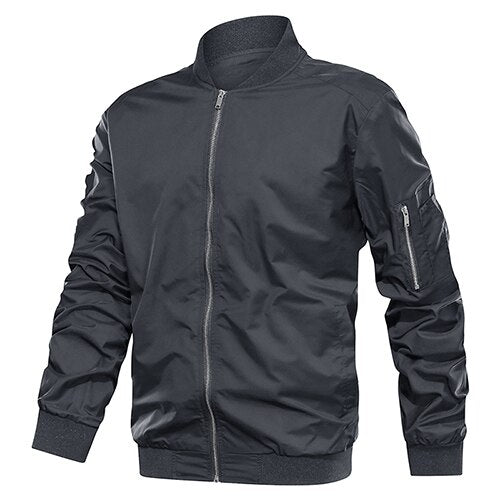 Autumn Men's Lightweight Bomber Jacket Coat Mens Spring Casual  Jackets Students Baseball Style Coats Outerwear Boys-6