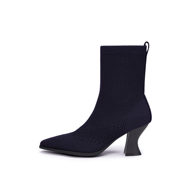 Autumn Pointed Toe Sock Boots-5