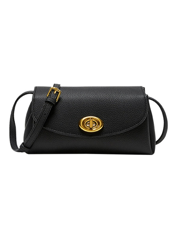Baguette Twist Lock Leather Shoulder Bag-0
