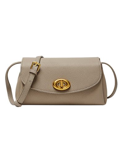 Baguette Twist Lock Leather Shoulder Bag-5