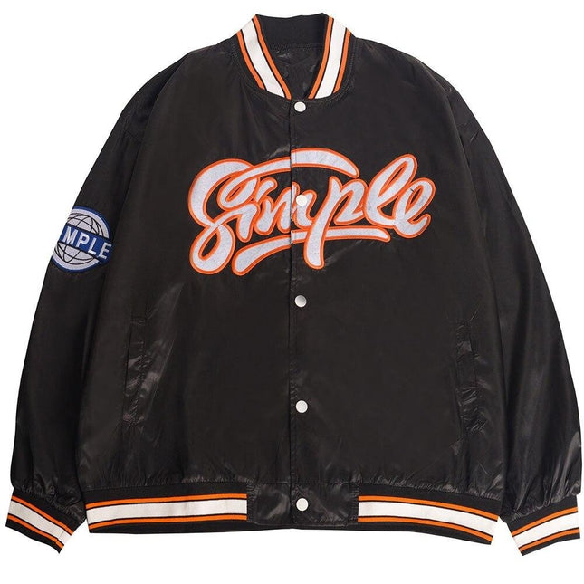 Baseball Jacket Men Letter Embroidery Patch Bomber Coats Autumn Oversized Vintage High Street Outwear Couple Streetwear-0