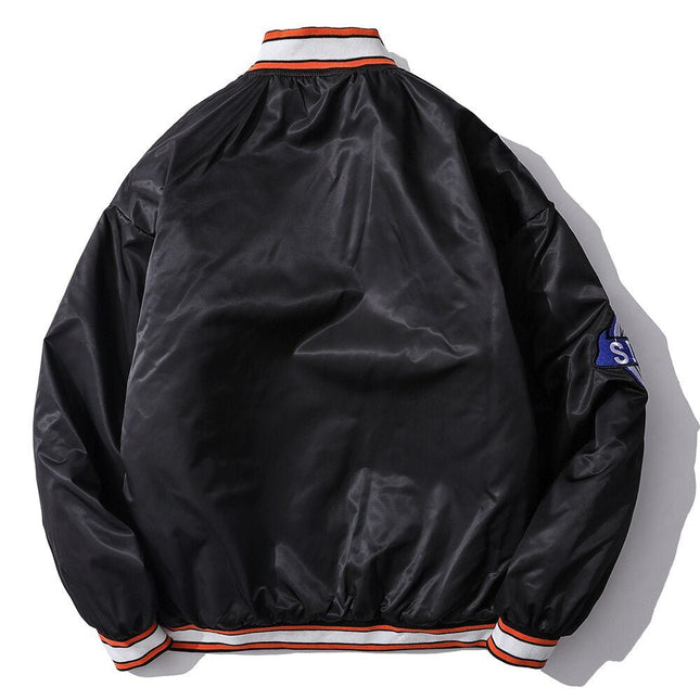 Baseball Jacket Men Letter Embroidery Patch Bomber Coats Autumn Oversized Vintage High Street Outwear Couple Streetwear-1