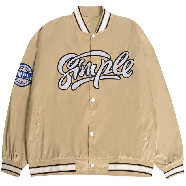 Baseball Jacket Men Letter Embroidery Patch Bomber Coats Autumn Oversized Vintage High Street Outwear Couple Streetwear-3