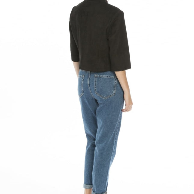 Black Faux Suede Jacket-1