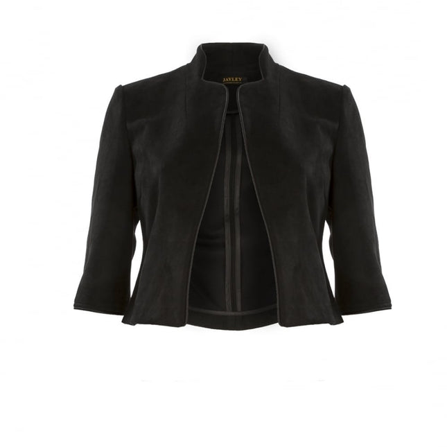 Black Faux Suede Jacket-3