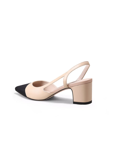 Cap Toe Block Heel Slingback Sandals-3