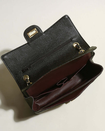 Classic Black Quilted Flap Shoulder Bag-2