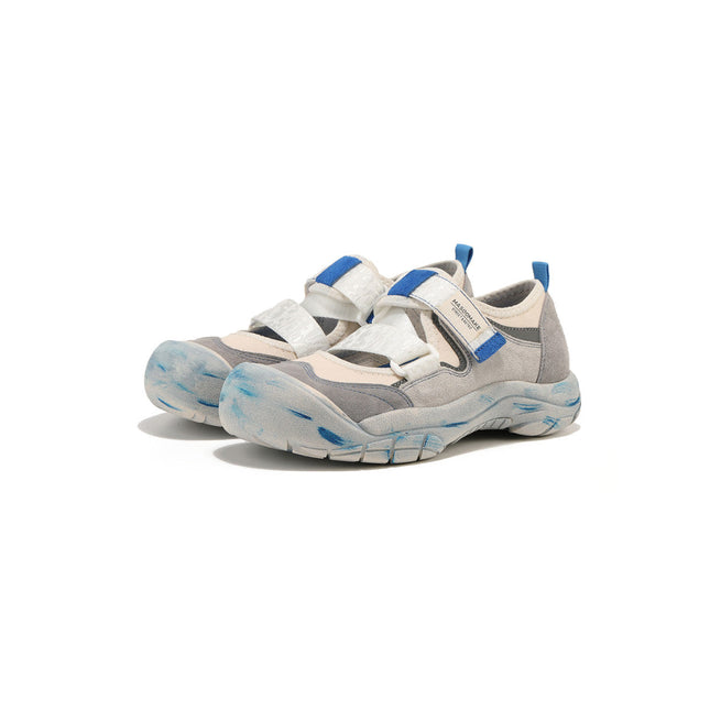 Distressed Velcro Strap Sneakers-1