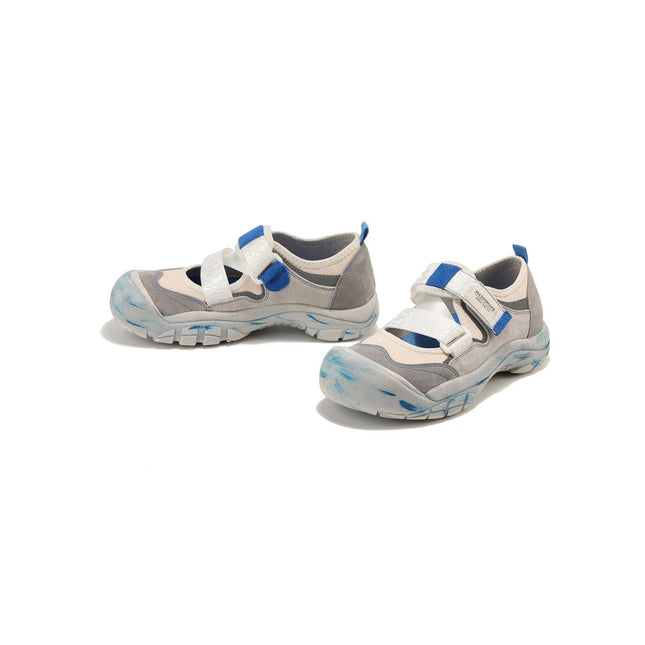 Distressed Velcro Strap Sneakers-2