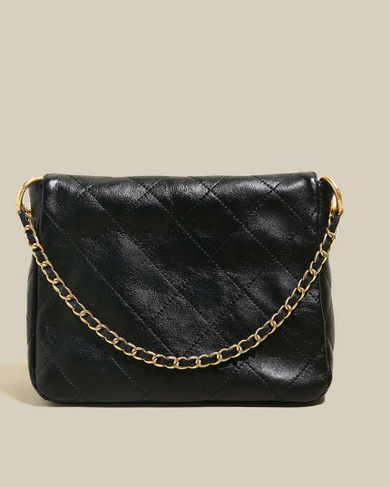 Double Top Handle Leather Bag with Detachable Shoulder Straps-2
