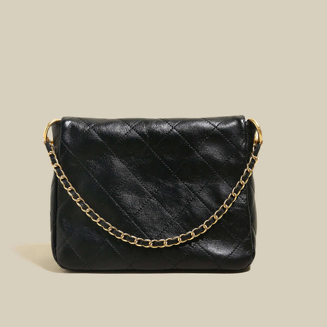 Double Top Handle Leather Bag with Detachable Shoulder Straps-2