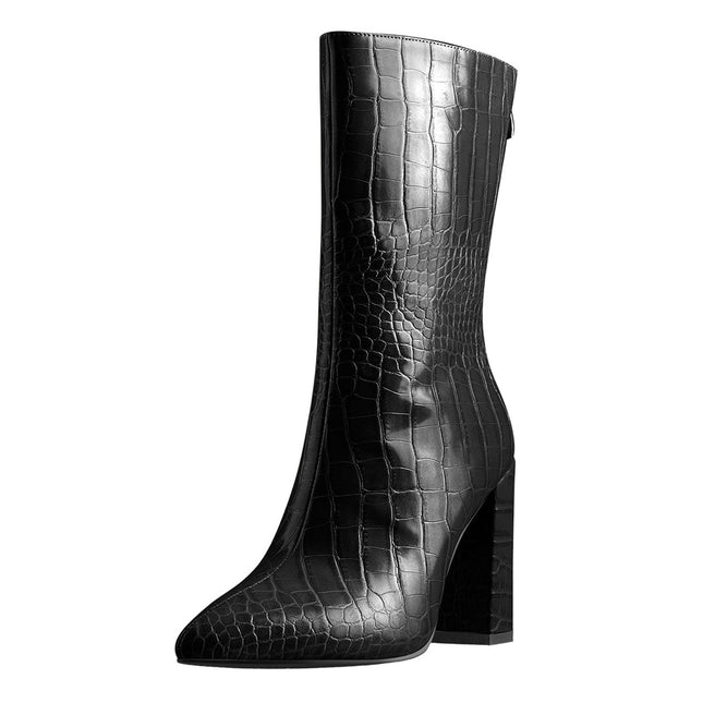 Faux Animal Leather Boots-1