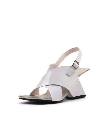 Frivolous Criss Cross Ankle Square Toe Ankle Strap Sandals-1