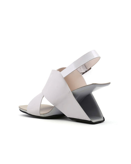 Frivolous Criss Cross Ankle Square Toe Ankle Strap Sandals-3