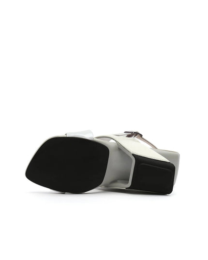 Frivolous Criss Cross Ankle Square Toe Ankle Strap Sandals-4
