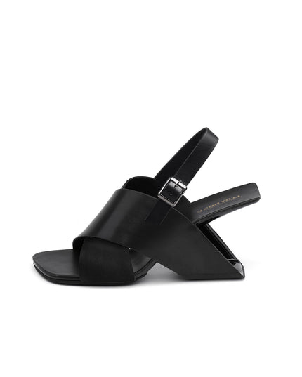 Frivolous Criss Cross Ankle Square Toe Ankle Strap Sandals-5