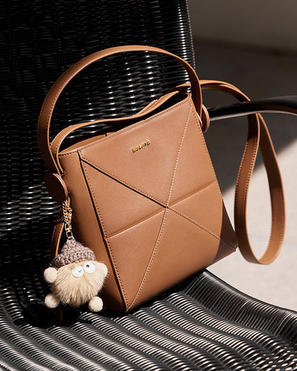 Fur-Charm Casual Crossbody Bucket Bag-2