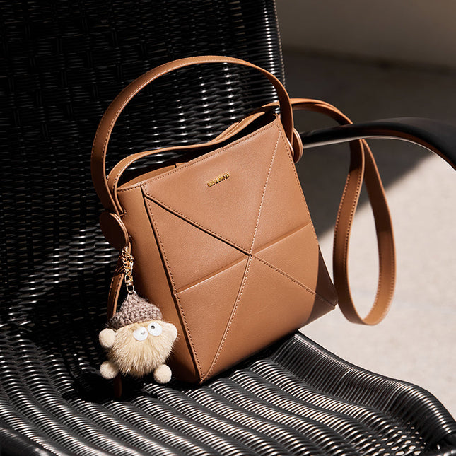 Fur-Charm Casual Crossbody Bucket Bag-2