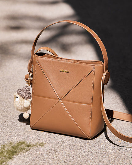 Fur-Charm Casual Crossbody Bucket Bag-4