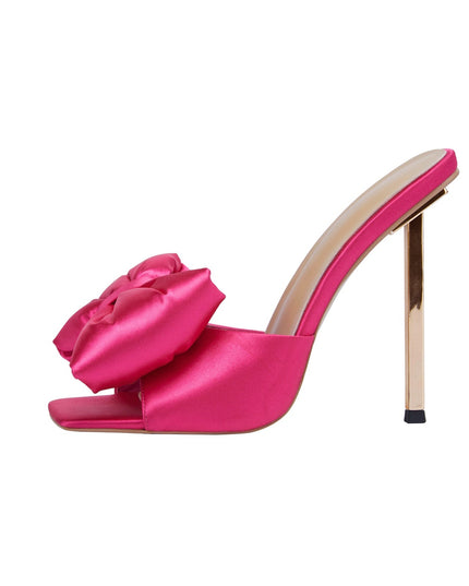 Hot Pink Open Toe Stiletto Sandals-2