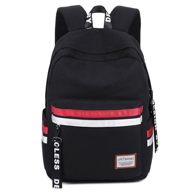 Leisure Waterproof Striped Backpack-0