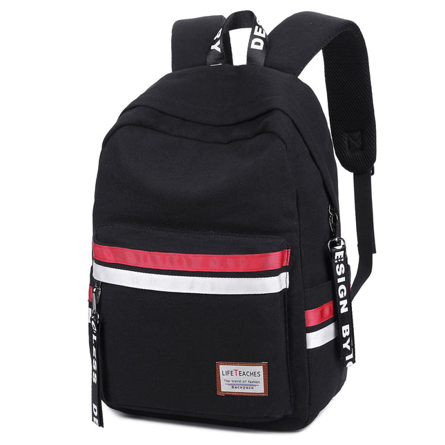 Leisure Waterproof Striped Backpack-1
