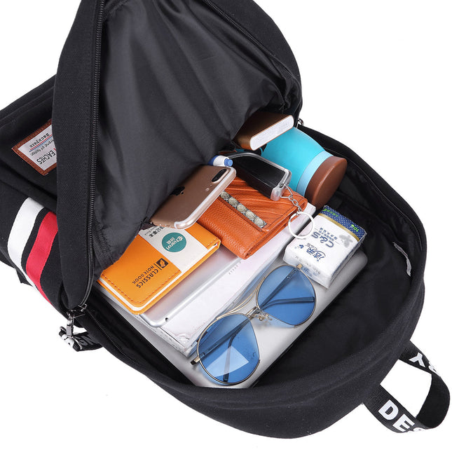 Leisure Waterproof Striped Backpack-3
