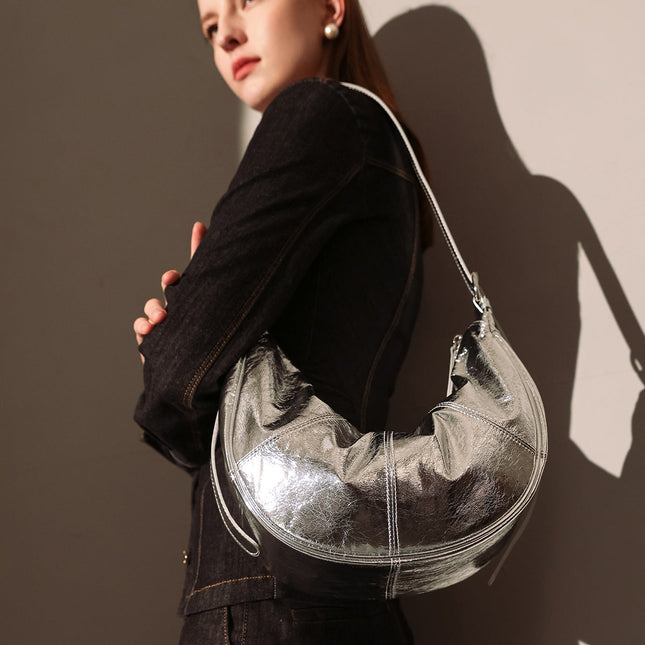 Macy Slouchy Leather Shoulder Bag-5
