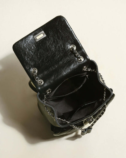 Multi-Pocket Chainstrap Quilted Backpack-3