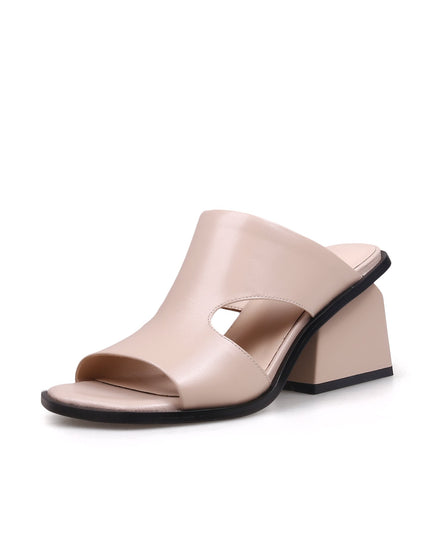 Peep Toe Cutout Chunky Sandals-1