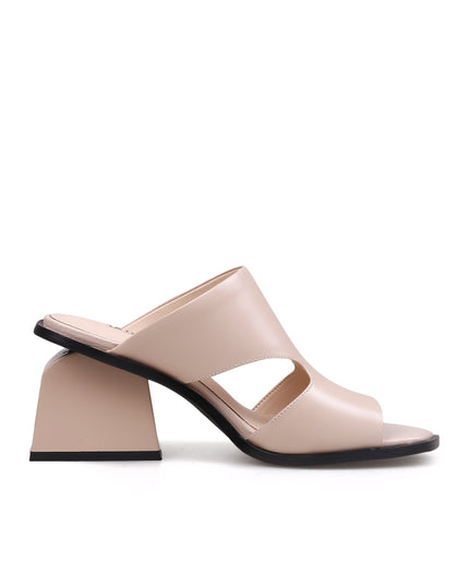 Peep Toe Cutout Chunky Sandals-2