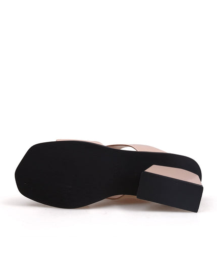 Peep Toe Cutout Chunky Sandals-4