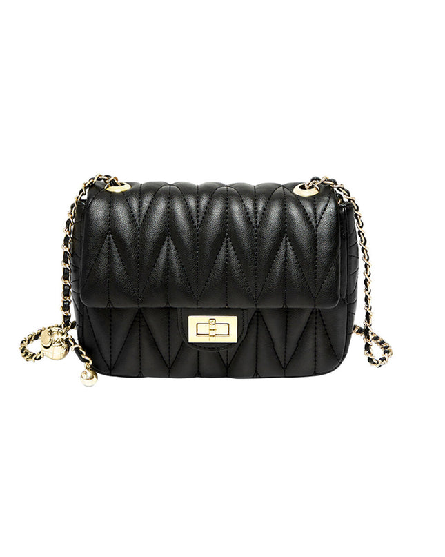 Penthouse Black Quilted Shoulder Bag-0