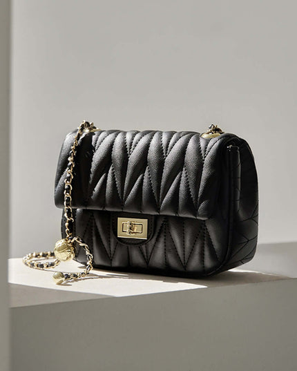 Penthouse Black Quilted Shoulder Bag-1