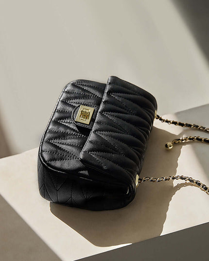 Penthouse Black Quilted Shoulder Bag-2