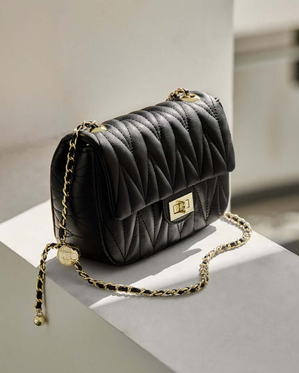 Penthouse Black Quilted Shoulder Bag-3