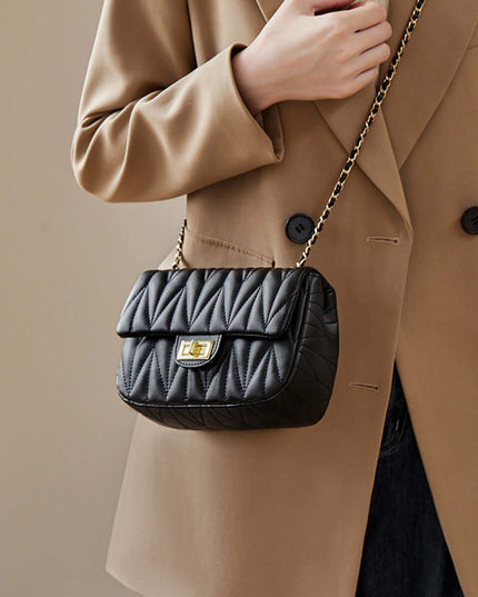 Penthouse Black Quilted Shoulder Bag-4