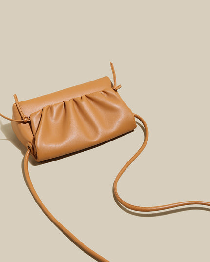 Pleated Semi-Braided Leather Shoulder Bag-3