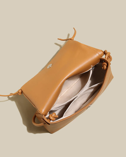 Pleated Semi-Braided Leather Shoulder Bag-4